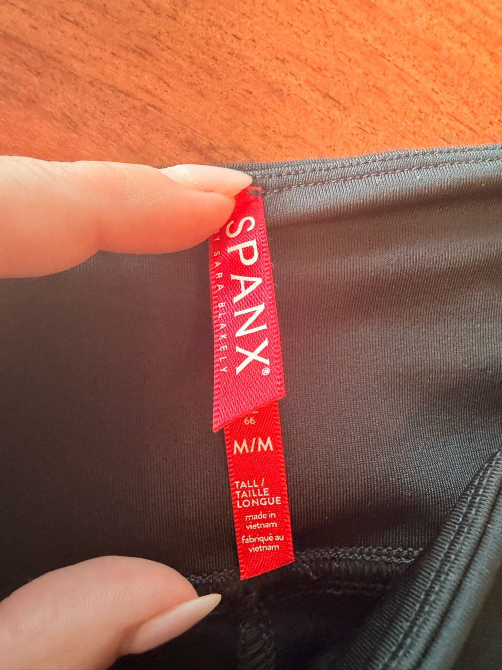 SPANX Black Leggings with Red Brand Tag size M Tall - Picture 3 of 7